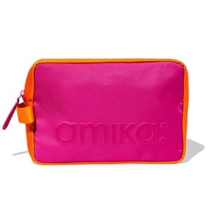 Amika Bold Pink & Orange Cosmetic Bag 💄 Travel Organizer 💗